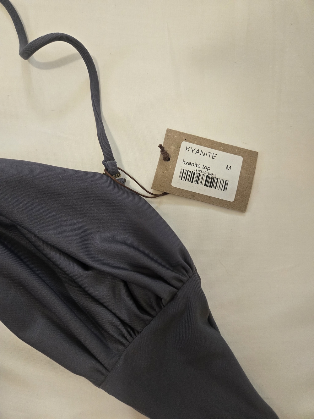 Thaikila Kyanite Gray Bandeau Bikini Set with Metal Accent - Picture 7 of 9